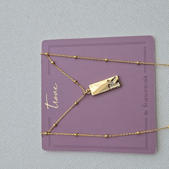 Trove "K" Initial Bar Pendent Necklace - Picture 2 of 5